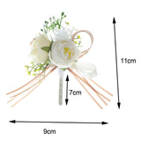 Maxbell Wedding Boutonniere Wedding Bridal Bouquet Wedding Flower for Ceremony Decor White
