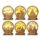 Maxbell Christmas Luminous Wooden House Creative Decorative for Home Style A
