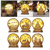 Maxbell Christmas Luminous Wooden House Creative Decorative for Home Style A