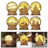 Maxbell Christmas Luminous Wooden House Creative Decorative for Home Style A