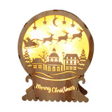 Maxbell Christmas Luminous Wooden House Creative Decorative for Home Style A