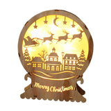 Maxbell Christmas Luminous Wooden House Creative Decorative for Home Style A