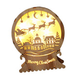 Maxbell Christmas Luminous Wooden House Creative Decorative for Home Style A