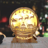 Maxbell Christmas Luminous Wooden House Creative Decorative for Home Style A