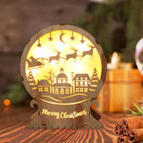 Maxbell Christmas Luminous Wooden House Creative Decorative for Home Style A