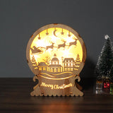 Maxbell Christmas Luminous Wooden House Creative Decorative for Home Style A
