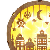 Maxbell Christmas Luminous Wooden House Creative Decorative for Home Style D