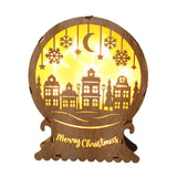 Maxbell Christmas Luminous Wooden House Creative Decorative for Home Style D