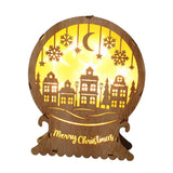 Maxbell Christmas Luminous Wooden House Creative Decorative for Home Style D