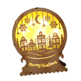 Maxbell Christmas Luminous Wooden House Creative Decorative for Home Style D