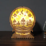 Maxbell Christmas Luminous Wooden House Creative Decorative for Home Style D