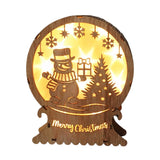 Maxbell Christmas Luminous Wooden House Creative Decorative for Home Style F