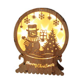 Maxbell Christmas Luminous Wooden House Creative Decorative for Home Style F