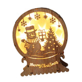Maxbell Christmas Luminous Wooden House Creative Decorative for Home Style F