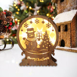 Maxbell Christmas Luminous Wooden House Creative Decorative for Home Style F