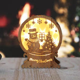 Maxbell Christmas Luminous Wooden House Creative Decorative for Home Style F