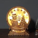 Maxbell Christmas Luminous Wooden House Creative Decorative for Home Style F