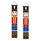 Maxbell Christmas Banner Door Flag Xmas Porch Sign Couplet for Fence Wall New Years Style A