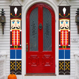 Maxbell Christmas Banner Door Flag Xmas Porch Sign Couplet for Fence Wall New Years Style A