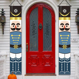 Maxbell Christmas Banner Door Flag Xmas Porch Sign Couplet for Fence Wall New Years Style B