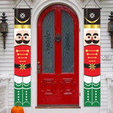 Maxbell Christmas Banner Door Flag Xmas Porch Sign Couplet for Fence Wall New Years Style C