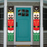 Maxbell Christmas Banner Door Flag Xmas Porch Sign Couplet for Fence Wall New Years Style C