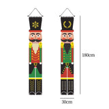 Maxbell Christmas Banner Door Flag Xmas Porch Sign Couplet for Fence Wall New Years Style D