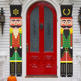Maxbell Christmas Banner Door Flag Xmas Porch Sign Couplet for Fence Wall New Years Style D