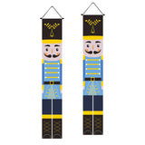 Maxbell Christmas Banner Door Flag Xmas Porch Sign Couplet for Fence Wall New Years Style E