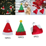 Maxbell Christmas Santa Hat DIY Craft Santa Hat for Holiday New Year Gift Decoration 10Pcs A