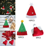 Maxbell Christmas Santa Hat DIY Craft Santa Hat for Holiday New Year Gift Decoration 10Pcs A