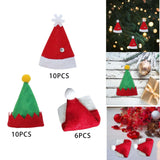 Maxbell Christmas Santa Hat DIY Craft Santa Hat for Holiday New Year Gift Decoration 10Pcs A