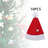 Maxbell Christmas Santa Hat DIY Craft Santa Hat for Holiday New Year Gift Decoration 10Pcs A