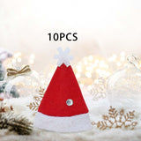 Maxbell Christmas Santa Hat DIY Craft Santa Hat for Holiday New Year Gift Decoration 10Pcs A