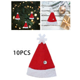 Maxbell Christmas Santa Hat DIY Craft Santa Hat for Holiday New Year Gift Decoration 10Pcs A