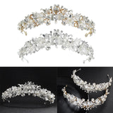 Maxbell Elegant Bridal Headband Hairband Hair Accessories for Engagement Decor Gold