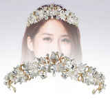 Maxbell Elegant Bridal Headband Hairband Hair Accessories for Engagement Decor Gold