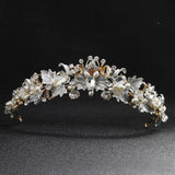 Maxbell Elegant Bridal Headband Hairband Hair Accessories for Engagement Decor Gold