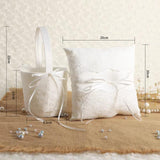 Maxbell Wedding Ring Pillow Basket White Romantic Soft for Ceremony Flower Girls