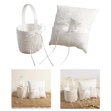 Maxbell Wedding Ring Pillow Basket White Romantic Soft for Ceremony Flower Girls
