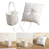 Maxbell Wedding Ring Pillow Basket White Romantic Soft for Ceremony Flower Girls