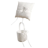 Maxbell Wedding Ring Pillow Basket White Romantic Soft for Ceremony Flower Girls