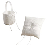 Maxbell Wedding Ring Pillow Basket White Romantic Soft for Ceremony Flower Girls