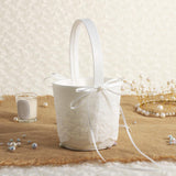 Maxbell Wedding Ring Pillow Basket White Romantic Soft for Ceremony Flower Girls