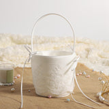 Maxbell Wedding Ring Pillow Basket White Romantic Soft for Ceremony Flower Girls