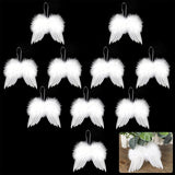Maxbell 10Pcs Angel Wings DIY Craft Pendant Ornament for Holiday Celebration Wedding 20cmx15cm