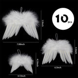Maxbell 10Pcs Angel Wings DIY Craft Pendant Ornament for Holiday Celebration Wedding 20cmx15cm