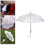 Maxbell Handmade Lace Umbrella Wedding Parasol Bridal Wedding Dancing Accessories White