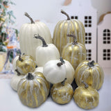 Maxbell 14 Pieces Artificial Pumpkins Foam Crafts Display for Thanksgiving Holiday