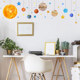 Maxbell Solar System Planets Wall Sticker Removable for Kids Room Nursery Classroom